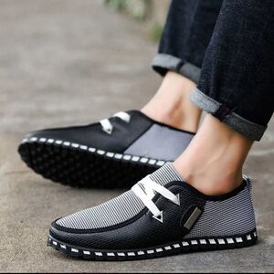 Men's fashion sneakers Men's Casual Shoes Loafers Slip-On Black